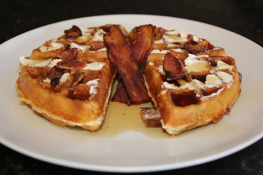 Bacon Stuffed Waffles with Jack Daniels Syrup Recipe