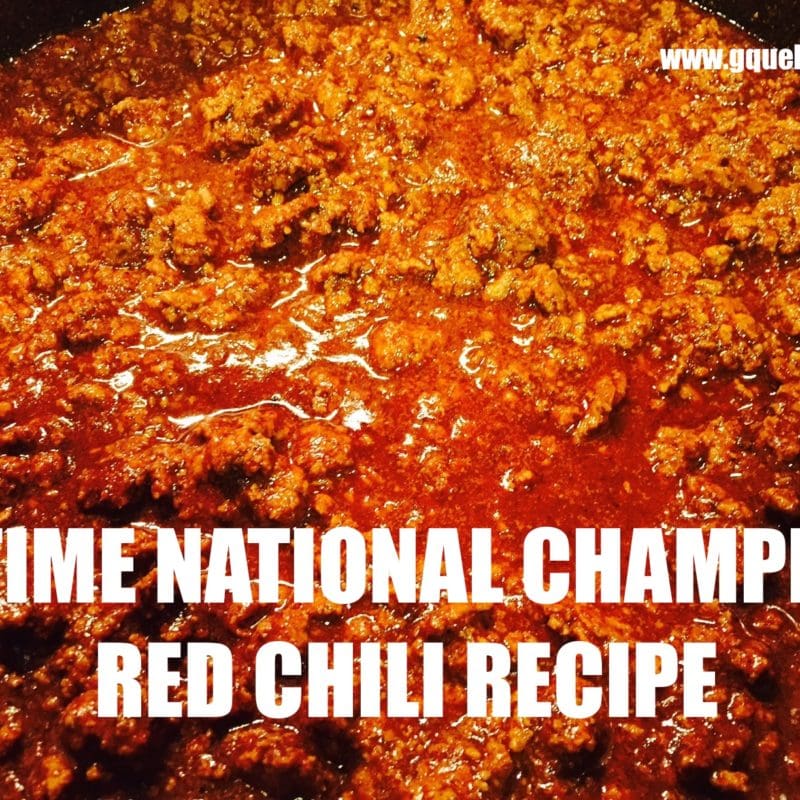 National Champion Red Chili Recipe GQue BBQ