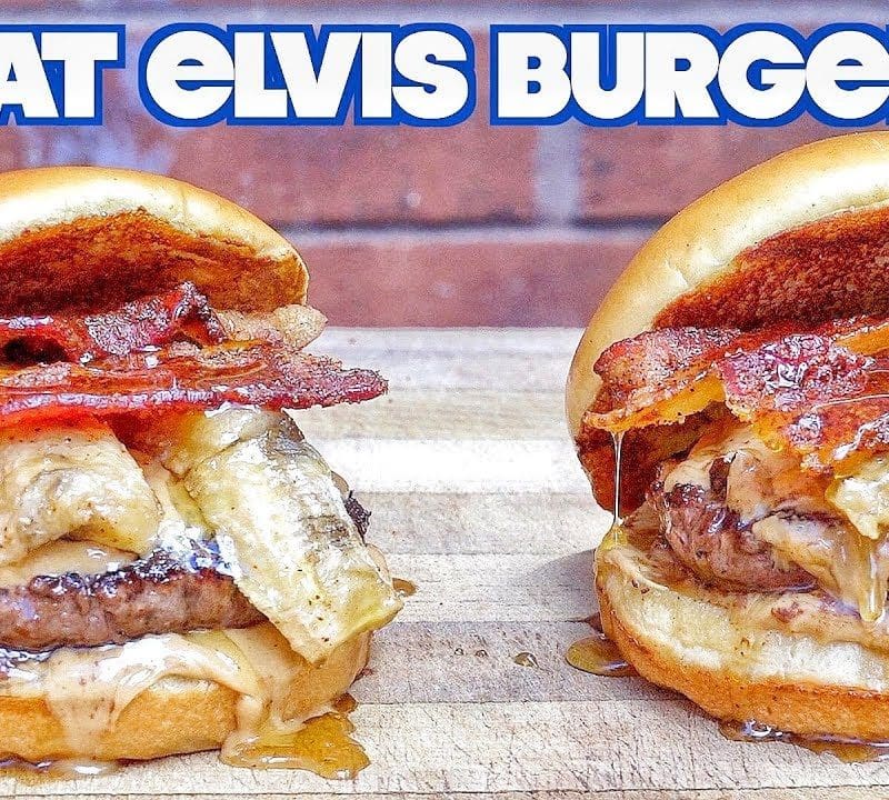 Fat Elvis Burger With Peanut Butter, Bananas, and Bacon | GQue BBQ