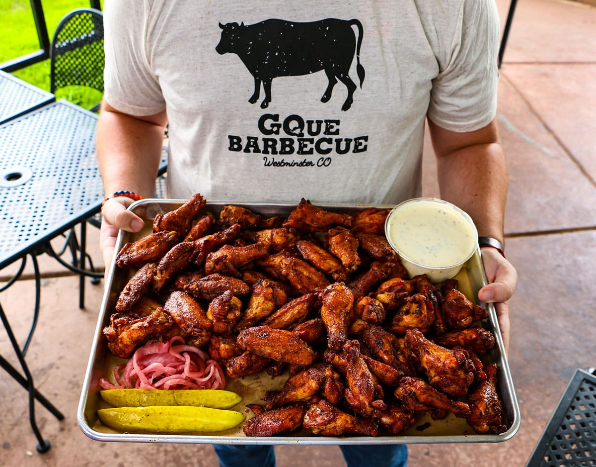 Tray of wings denver bbq catering